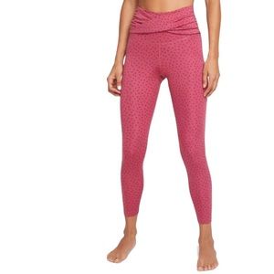 New! Nike Yoga Polka Dot Twist 7/8 Tights in Sweet Beet color